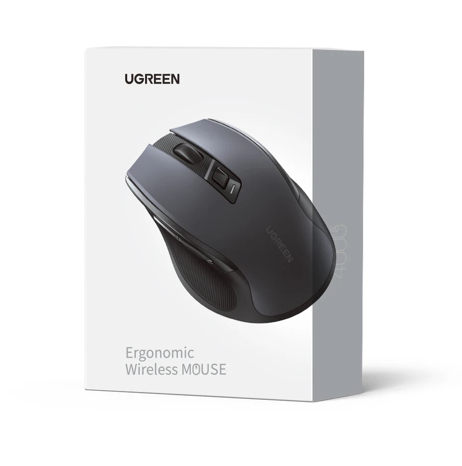 UGREEN Wireless Mouse Bluetooth5.0 Mouse Ergonomic 4000DPI 6 Mute Buttons Mouse For MacBook Tablet Laptops Computer PC 2.4G Mice