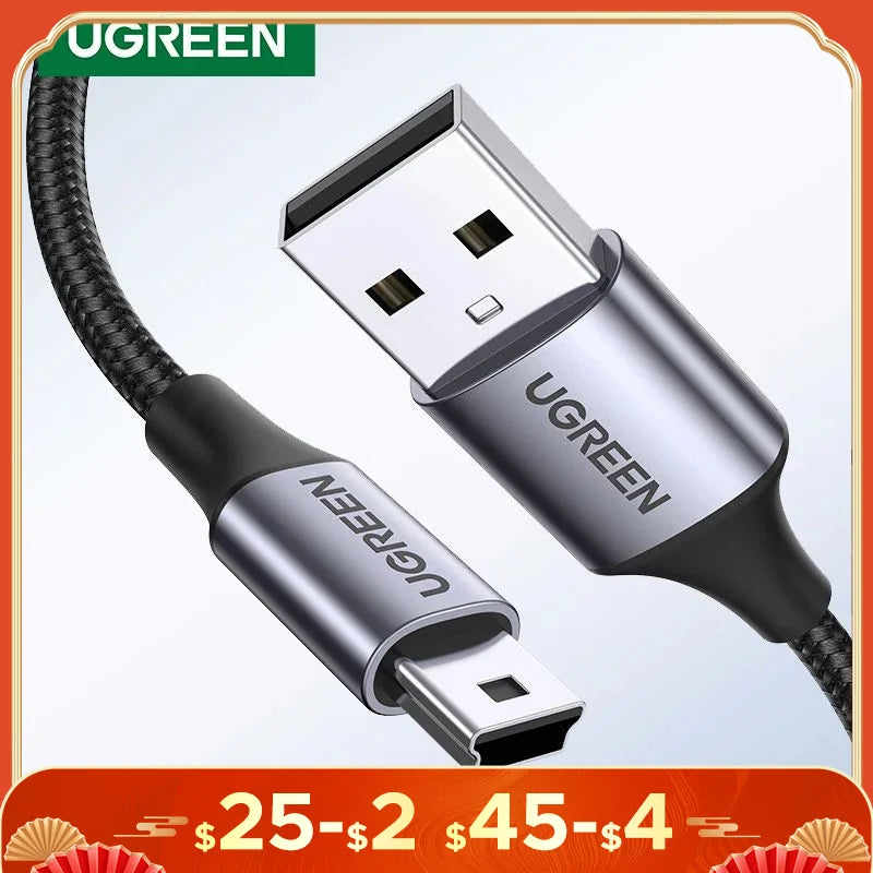 Ugreen Mini USB Cable Mini USB to USB Fast Data Charger Cable for MP3 MP4 Player Car DVR GPS Digital Camera HDD Mini USB