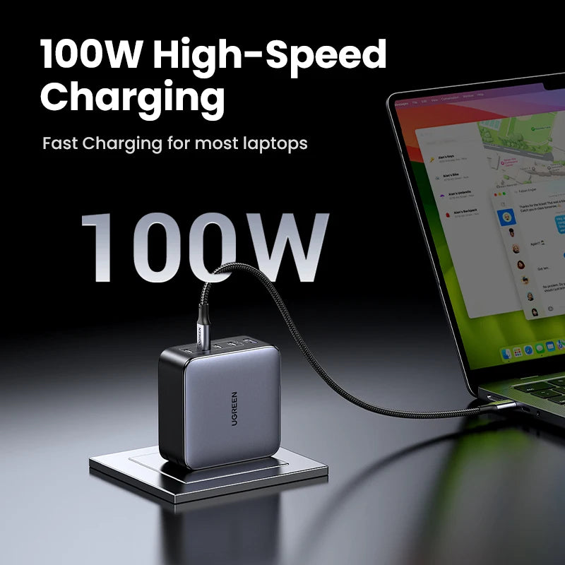 UGREEN 100W GaN Charger 5 Ports USB C Charger QC4.0 3.0 PPS For Macbook Air Laptop Tablet PDFast Charger For iPhone 16 15 14 Pro