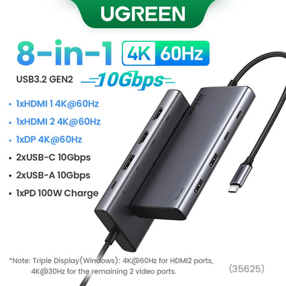 UGREEN 9-in-1 USB-C Hub – 4K@60Hz | 10Gbps | PD 100W