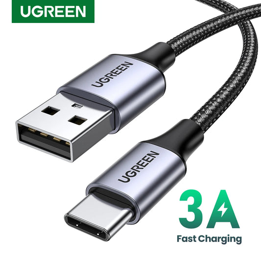 UGREEN 3A USB Type C Cable For iPhone 15 Xiaomi Realme Samsung S23 Fast Charging USB C Data Cord USB A to USB C Charger Cable 3A