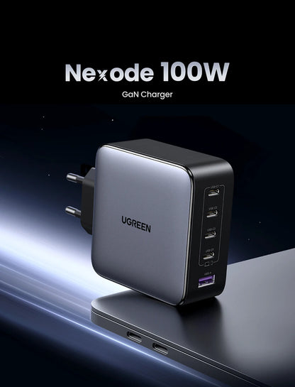 UGREEN 100W GaN Charger 5 Ports USB C Charger QC4.0 3.0 PPS For Macbook Air Laptop Tablet PDFast Charger For iPhone 16 15 14 Pro