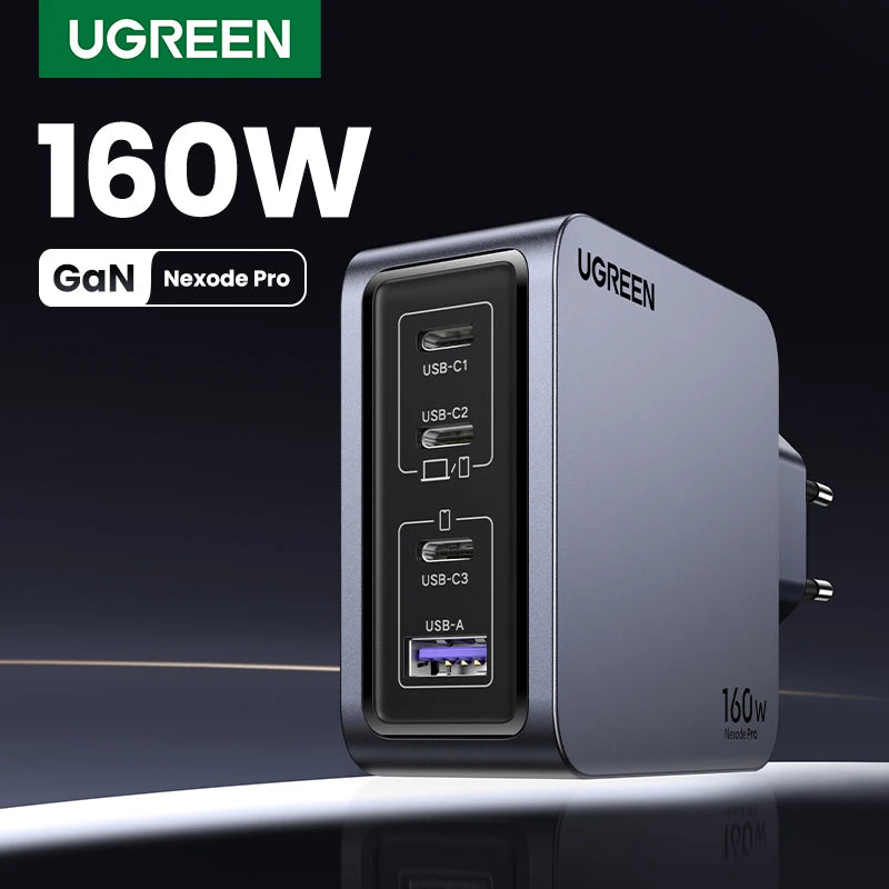 UGREEN 160W GaN Charger PD3.1 Type C QC4.0 3.0 Quick Charge For Macbook Pro Laptop USB Fast Charger For iPhone 16 Xiaomi Tablet