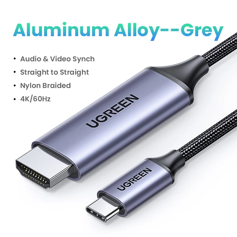 UGREEN USB C to  4K 8K HDMI-compatible Cable 8K/60Hz 4K/120Hz for MacBook Pro iMac iPad Pro for Samsung Galaxy USB C to HDMI 2.1