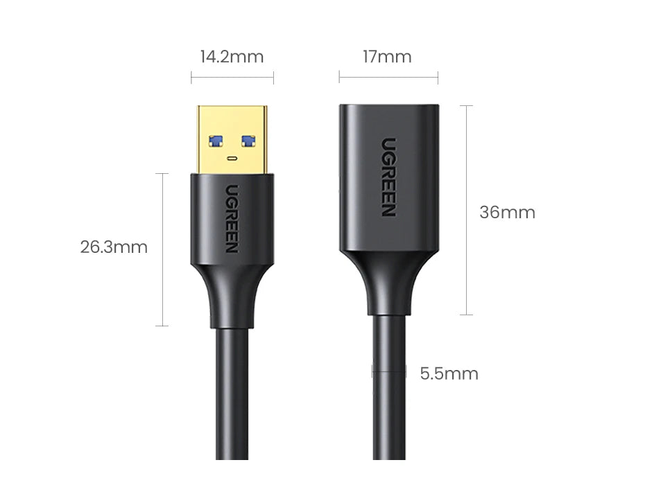 UGREEN USB Extension Cable USB 3.0 Cable for Smart Laptop PC TV Xbox One SSD USB 3.0 2.0 Extender Cord Mini Fast Speed Cable