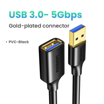 UGREEN USB Extension Cable USB 3.0 Cable for Smart Laptop PC TV Xbox One SSD USB 3.0 2.0 Extender Cord Mini Fast Speed Cable