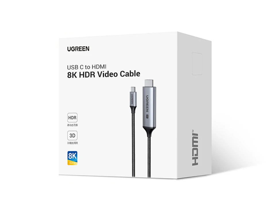 UGREEN USB C to  4K 8K HDMI-compatible Cable 8K/60Hz 4K/120Hz for MacBook Pro iMac iPad Pro for Samsung Galaxy USB C to HDMI 2.1